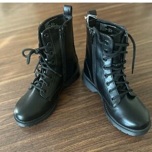 Black Lace-Up Ankle Boots
